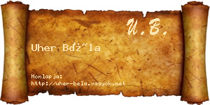 Uher Béla névjegykártya