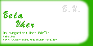 bela uher business card